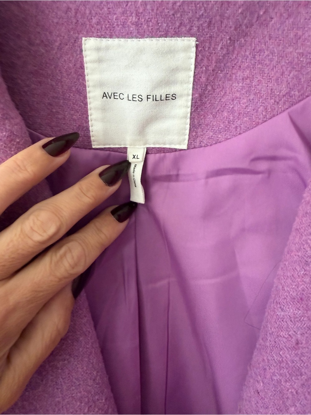 Avec Les Filles Lilac Double-Breasted Long Trench Coat - Picture 4 of 9